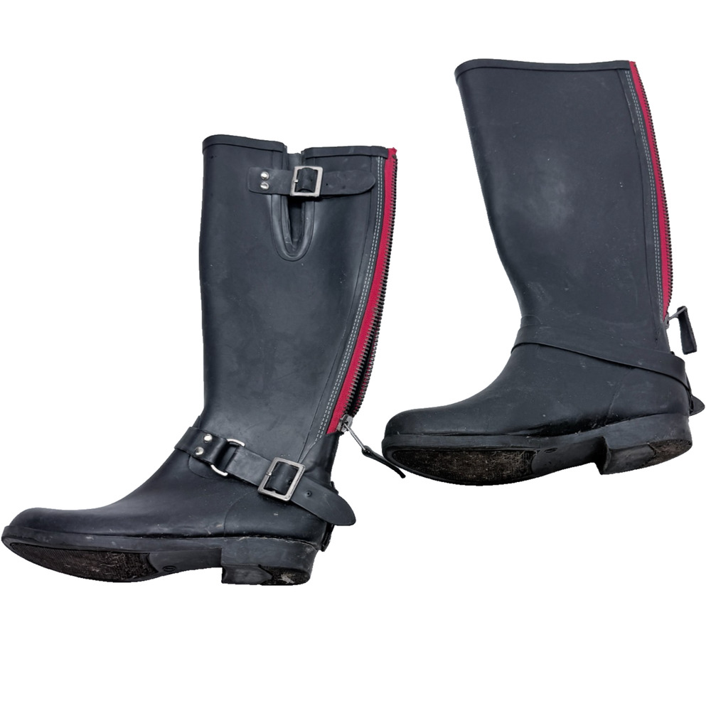 Steve Madden Tsunami Women's Black Rubber Boots Size 7
